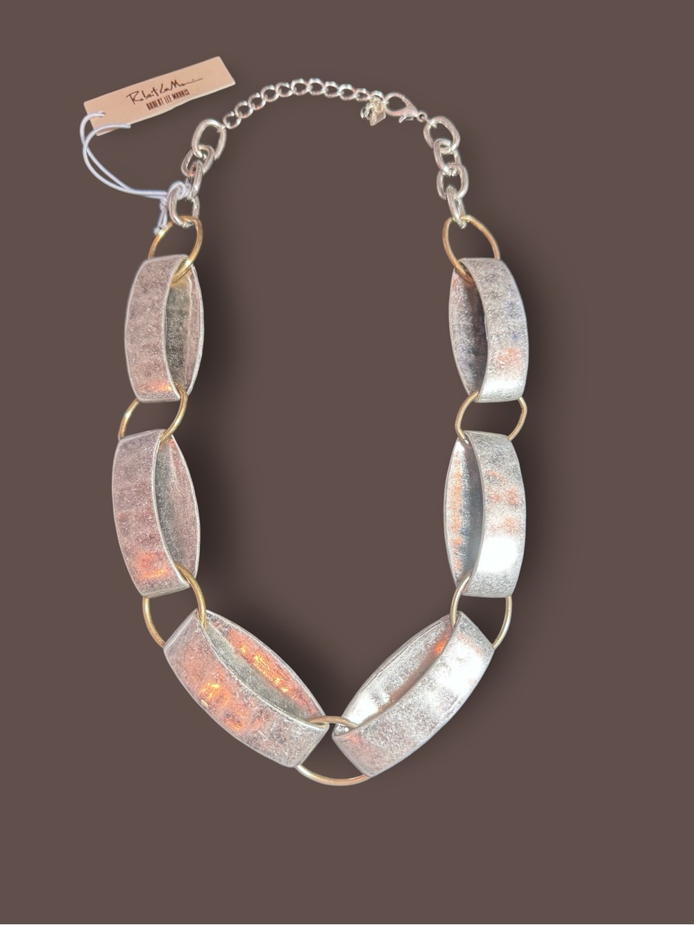 Robert Lee Morris Silver and Gold Bold Link Necklace